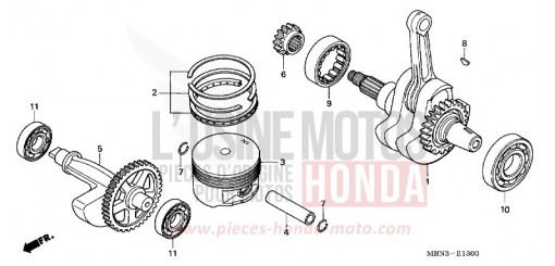 VILEBREQUIN/PISTON XR650R1 de 2001